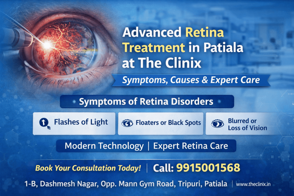 Advanced Retina Treatment in Patiala at The Clinix – Symptoms, Causes & Expert Care